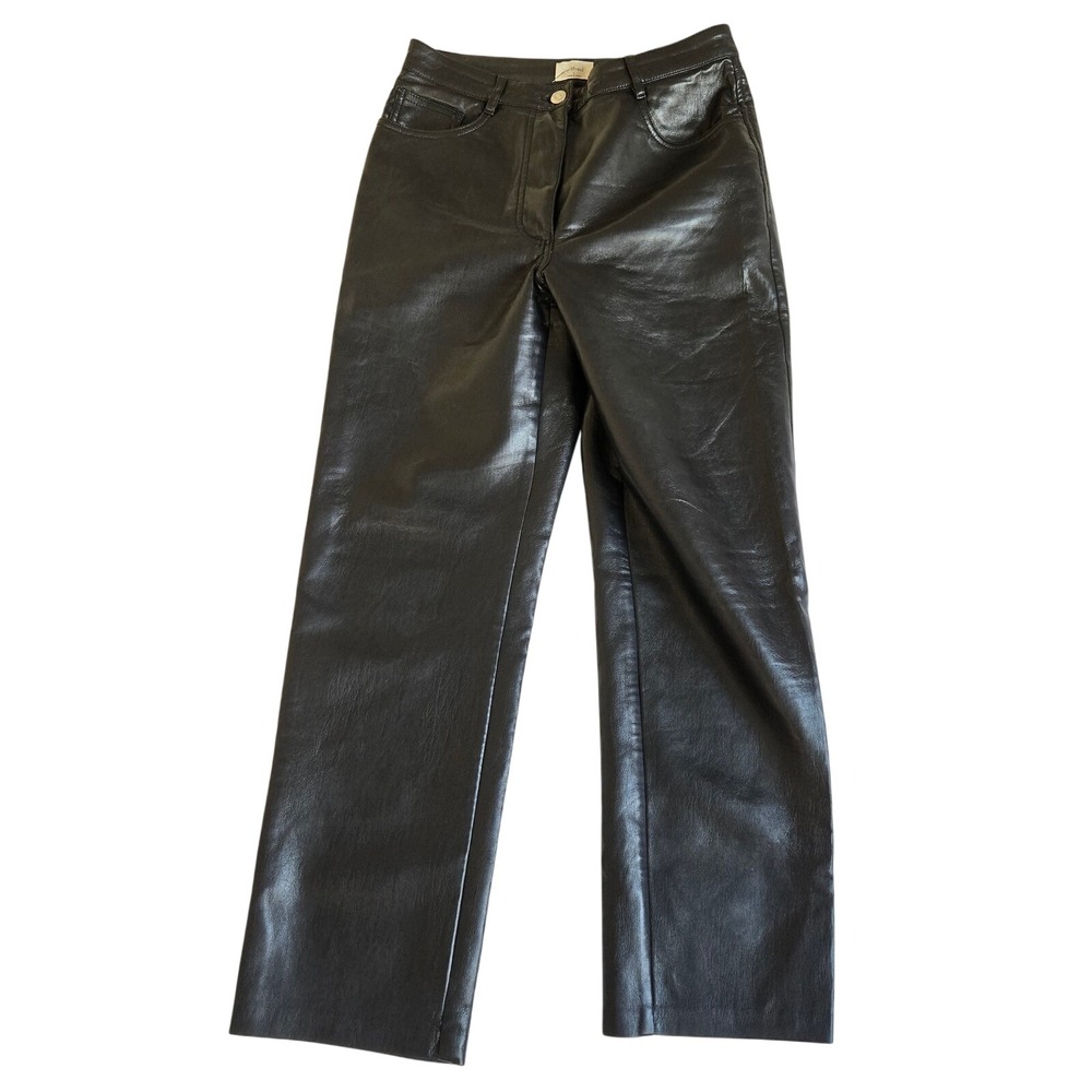 Wilfred‎ Sz S Vegan Leather Pants High Waisted Straight Leg Shiny Trousers